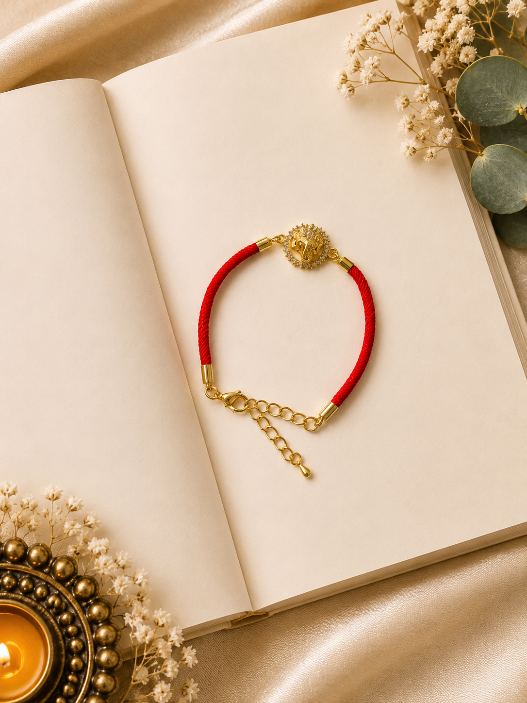 Ganesha diamond Anti-Tarnish Rakhi