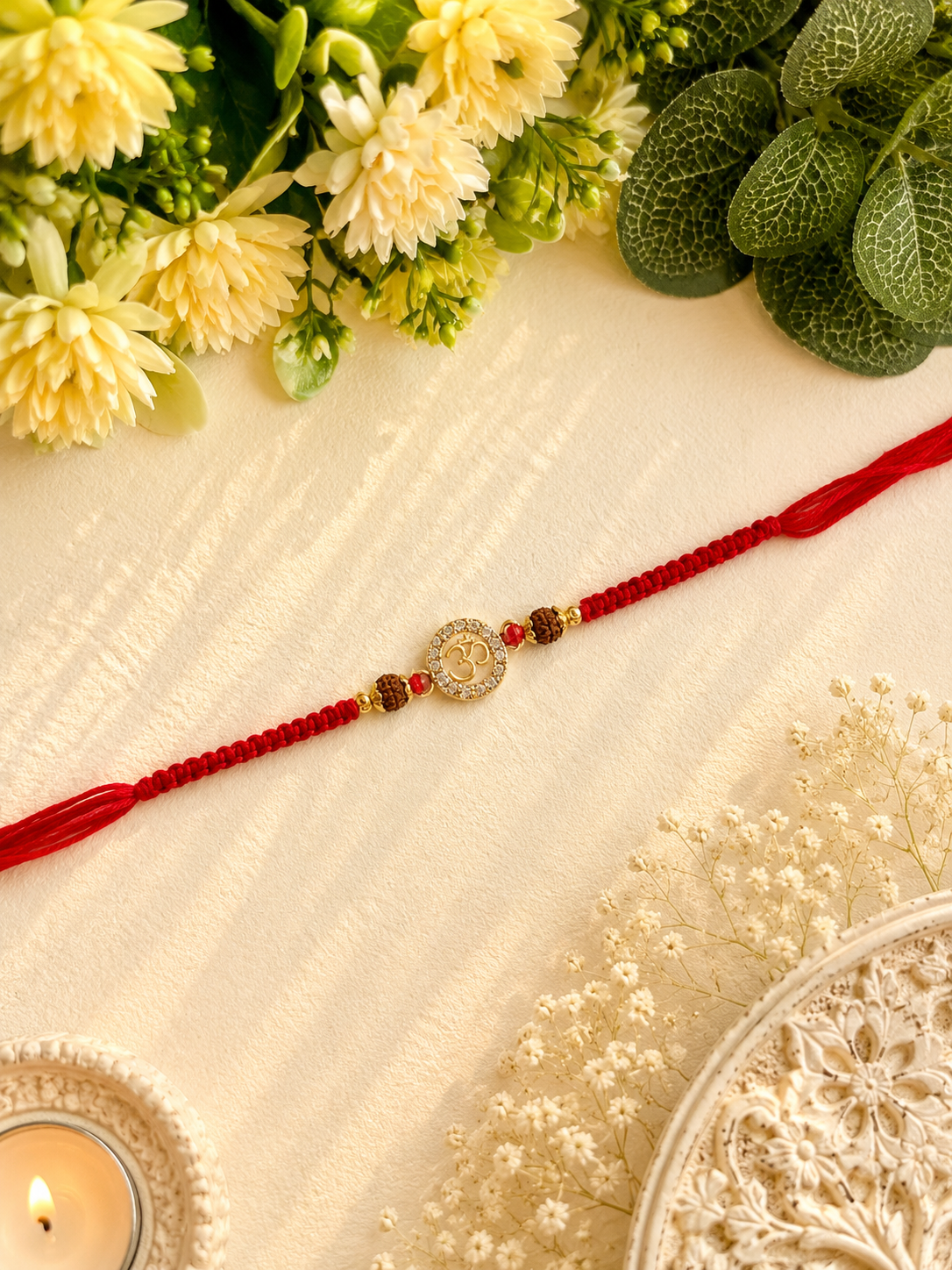 OM diamond Anti-Tarnish Bhai Rakhi