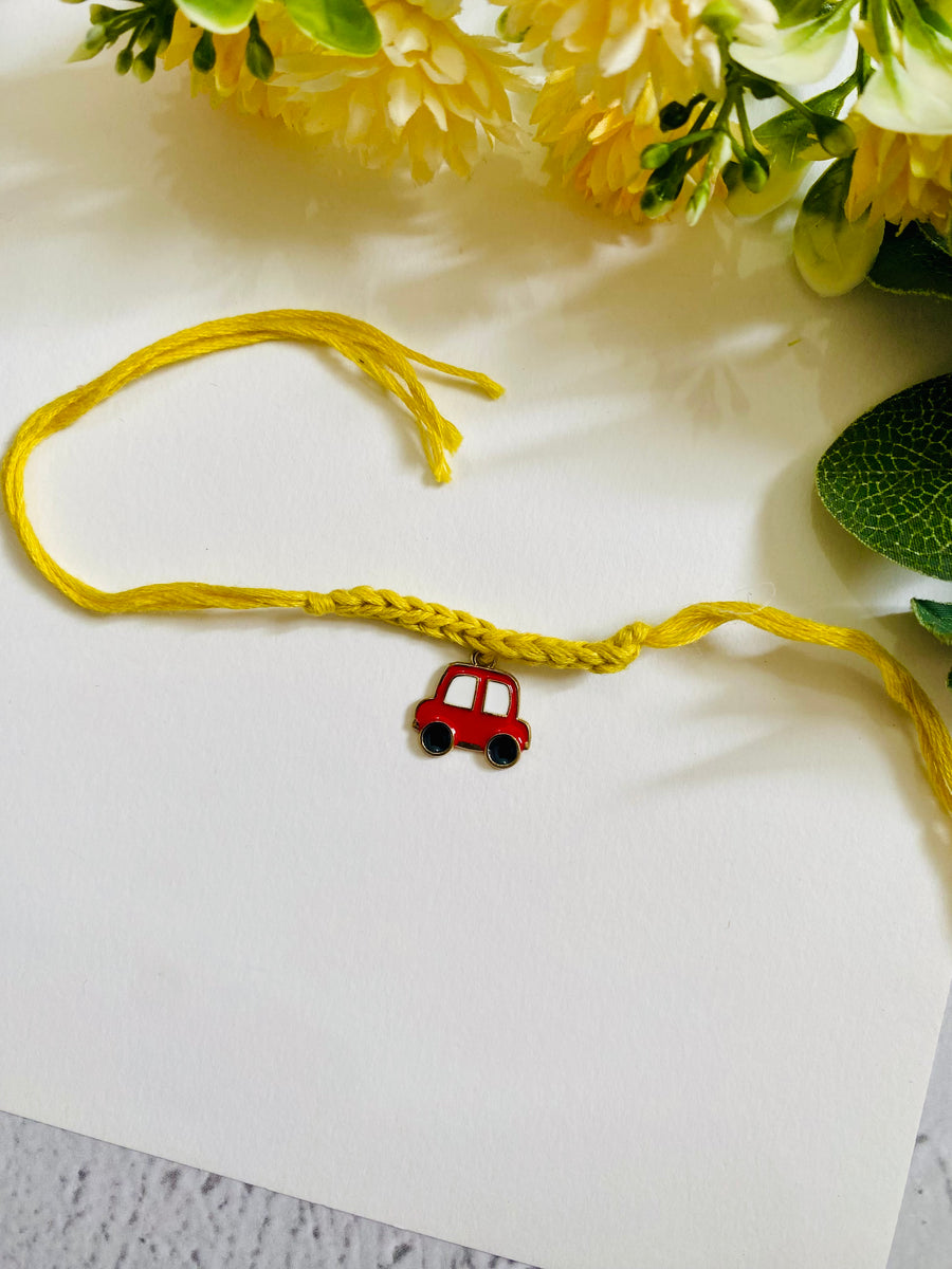 Car Charm With Crochet Band Kids Rakhi