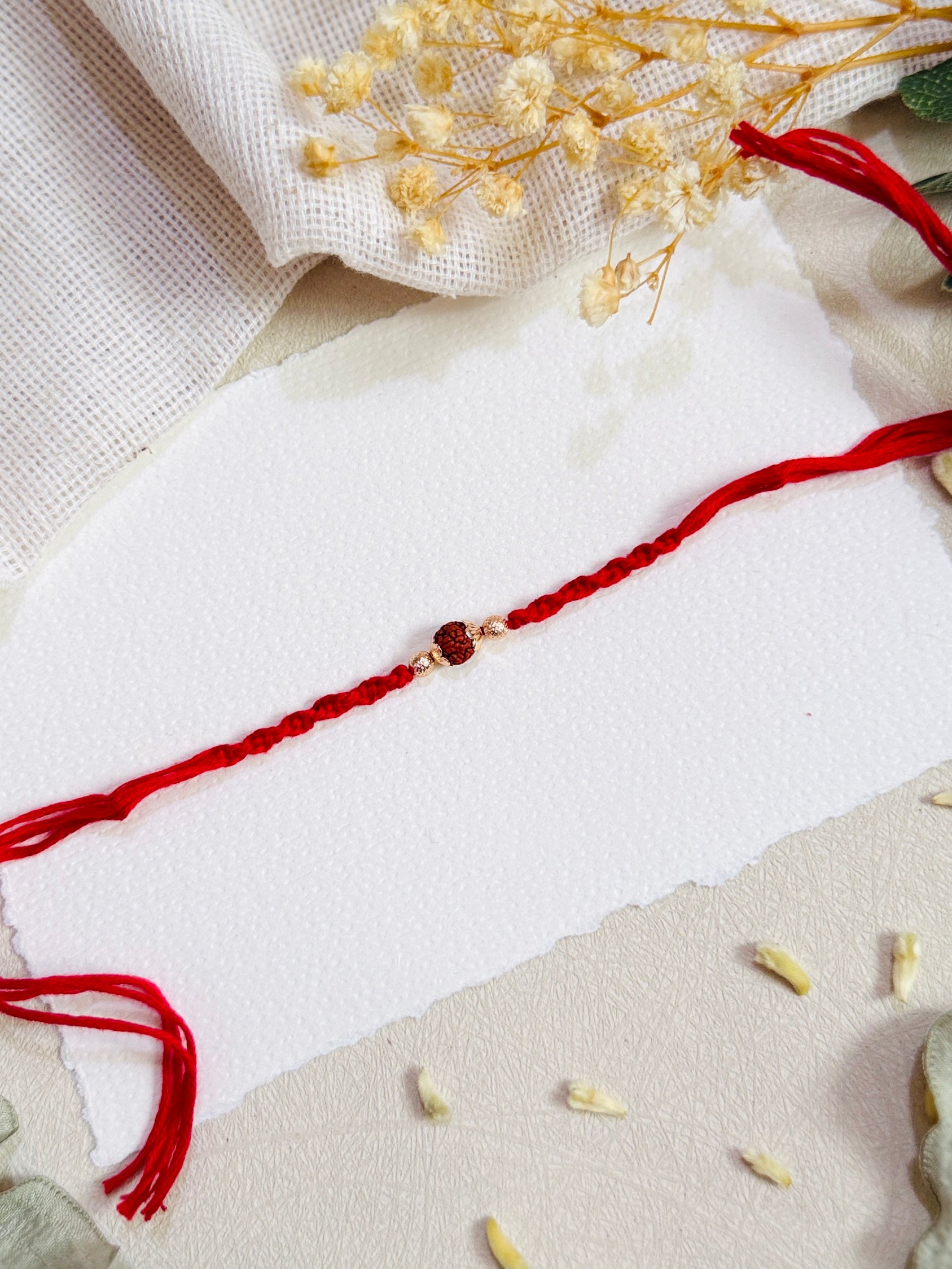 Single Rudraksha Anti-Tarnish Bhai Rakhi