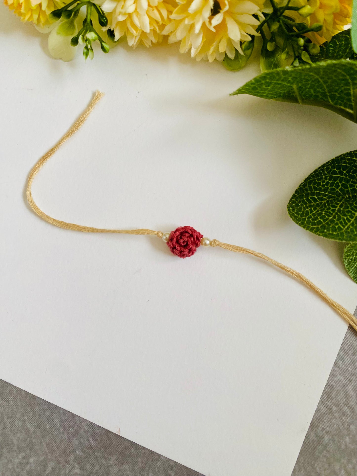 Rose Crochet Bhagwan Rakhi