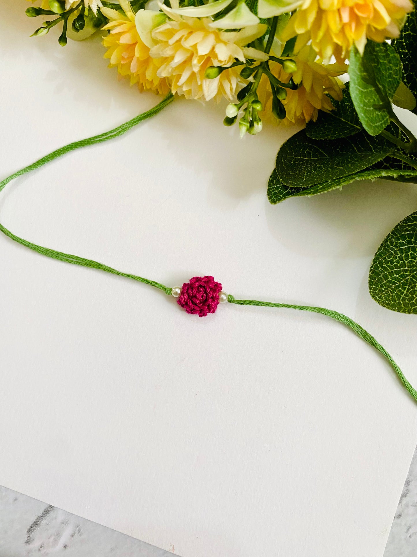 Rose Crochet Bhagwan Rakhi