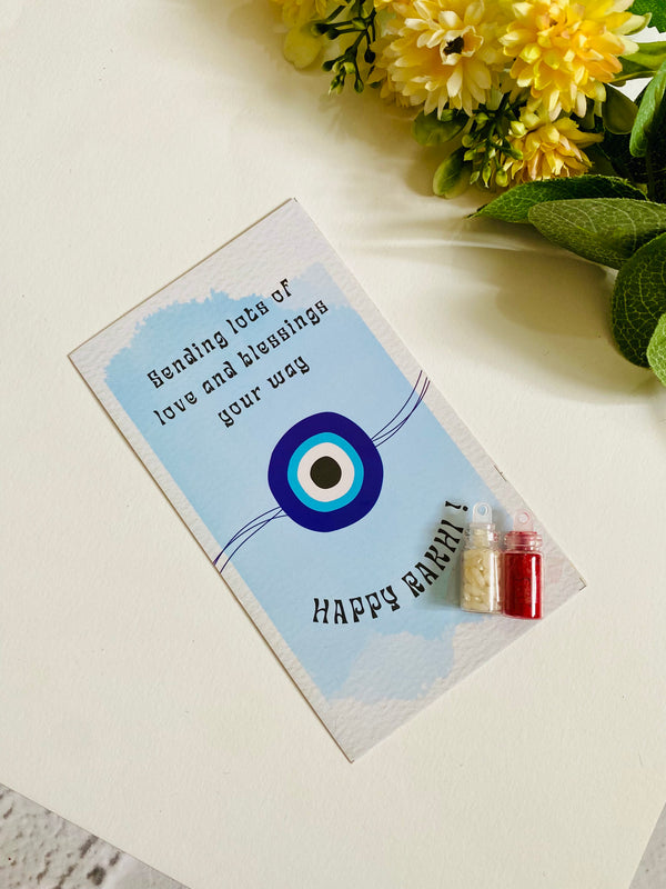 Evil Eye Rakhi card and Roli Chawal