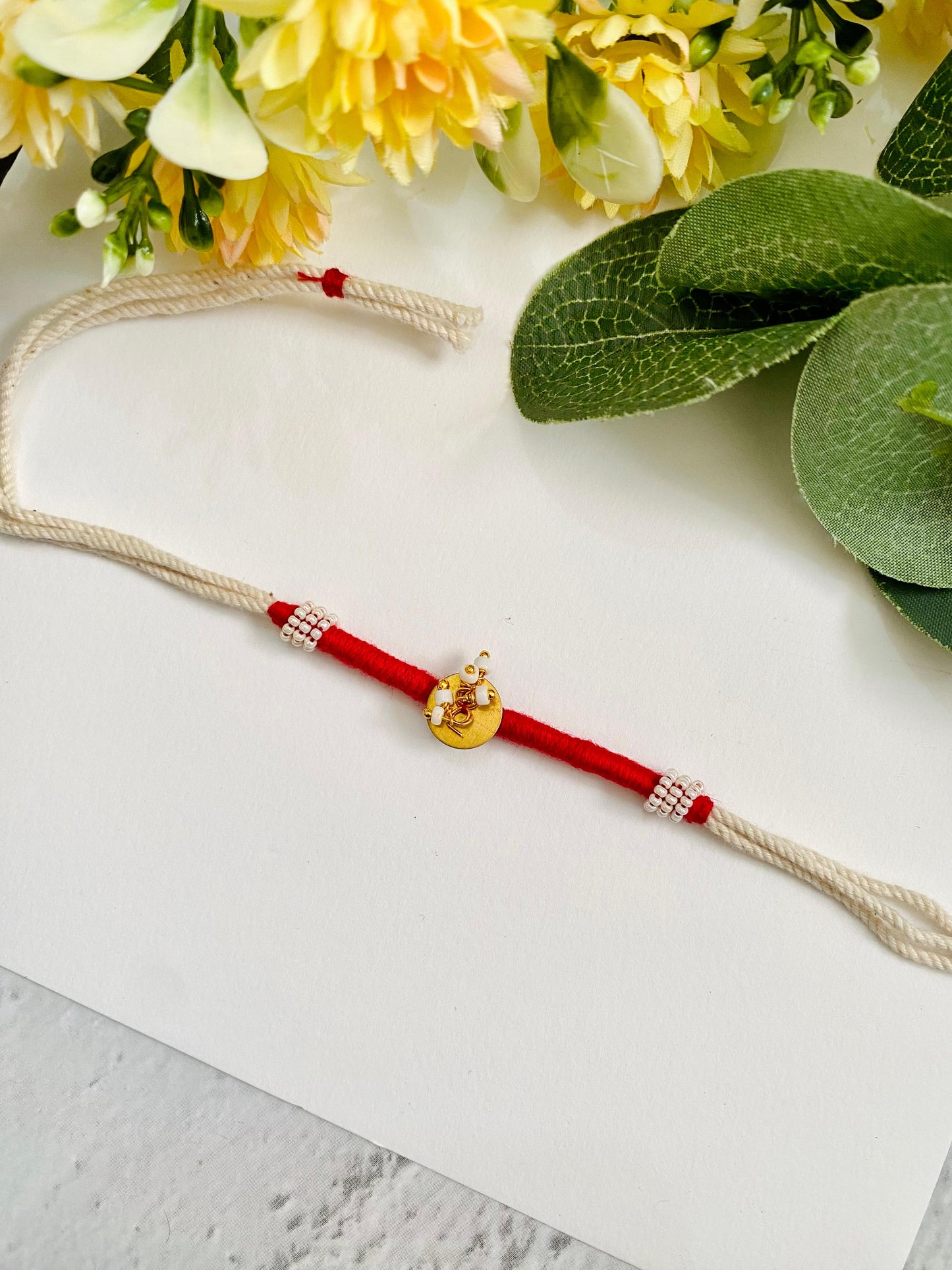 Rudraksha White Thread Bhabhi Rakhi