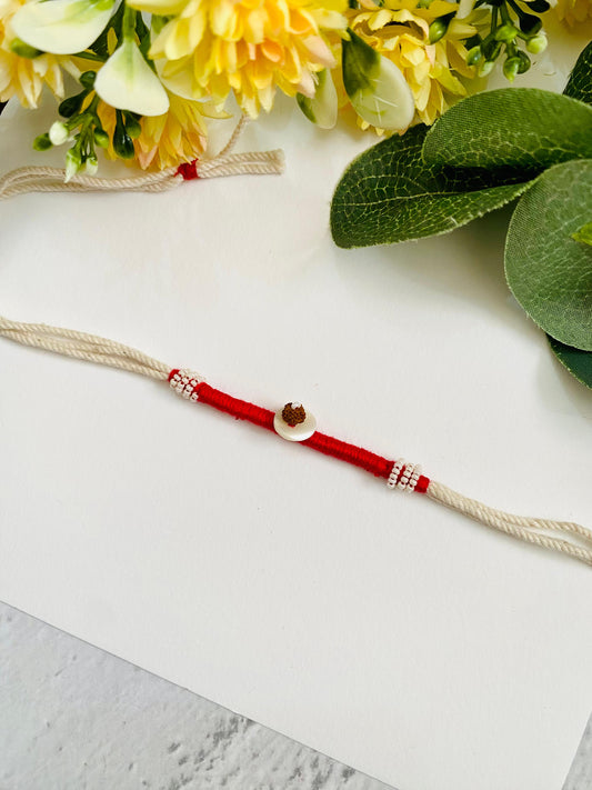 Rudraksha White Thread Bhai Rakhi