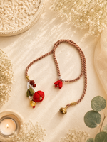 Flower And Potali Designer Lumba Rakhi