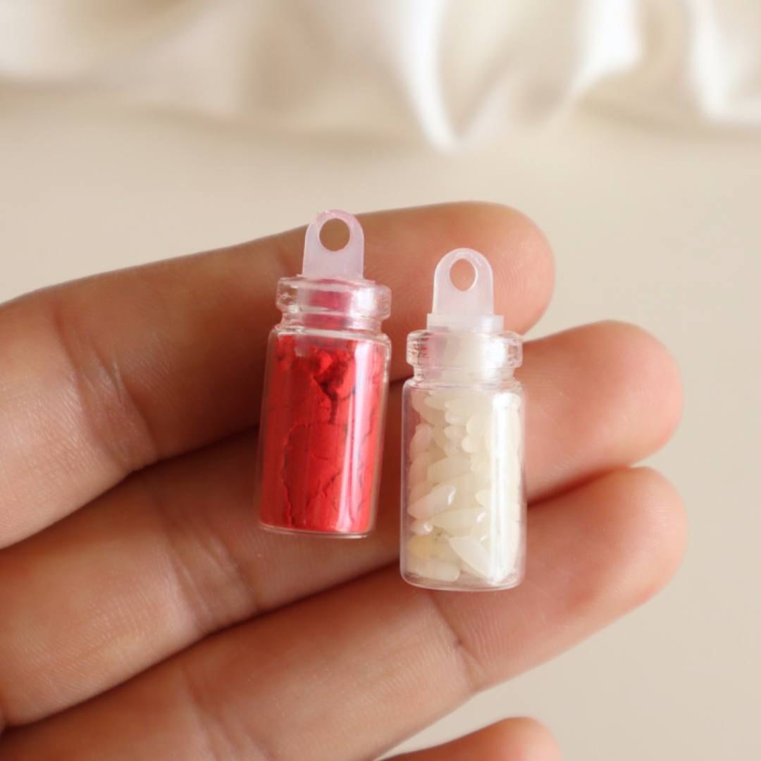 Small Hand Written Rakhi card and Roli Chawal