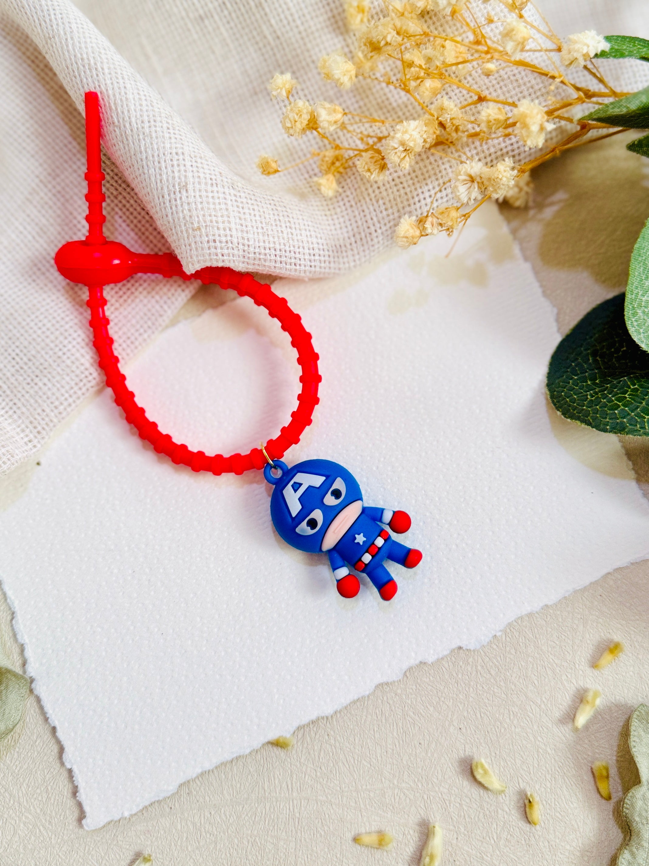 Small Captain America Ruber Belt Kids Rakhi