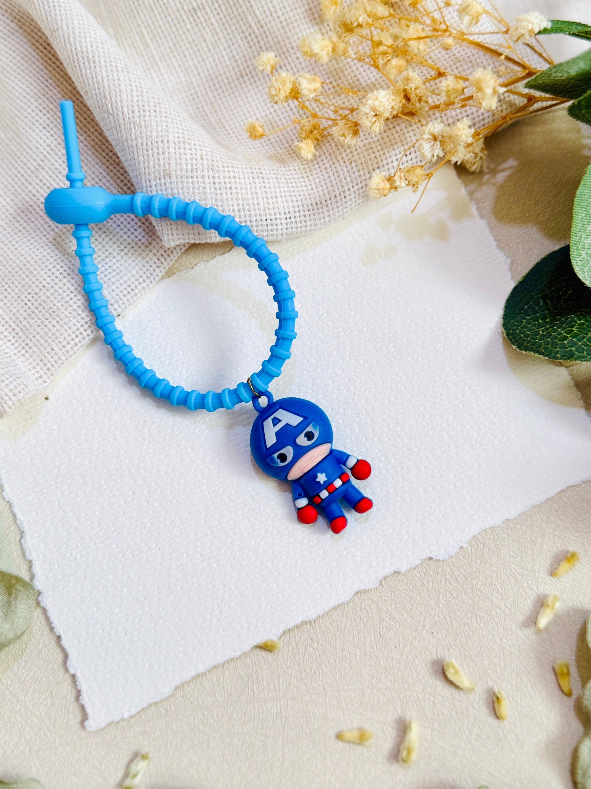 Small Captain America Ruber Belt Kids Rakhi