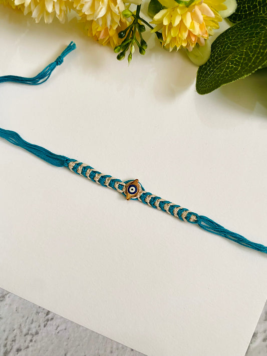 Golden Evil Eye Knotting Band Bhai Rakhi