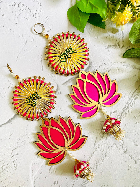 Lotus shubh labh hanging set