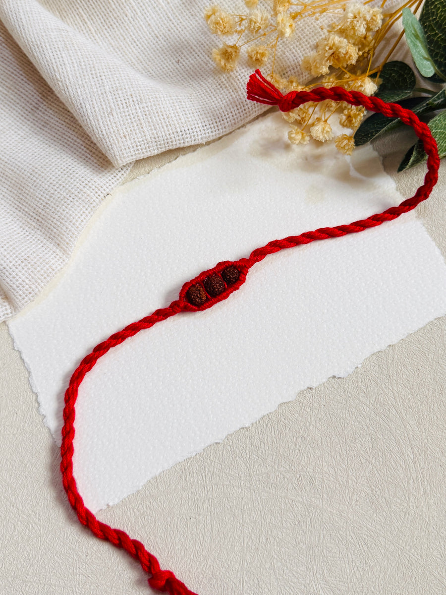 3 Rudraksha Macrame Designer Bhai Rakhi