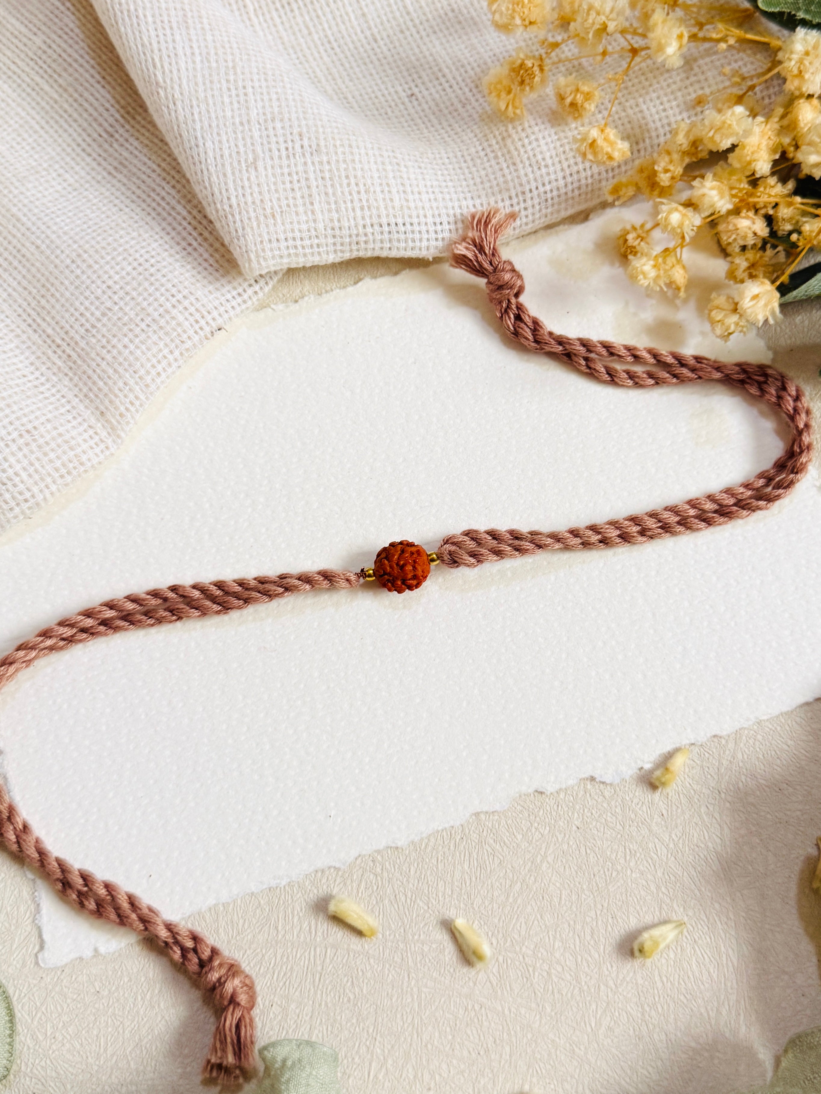 Big Rudraksha handmade bhai rakhi