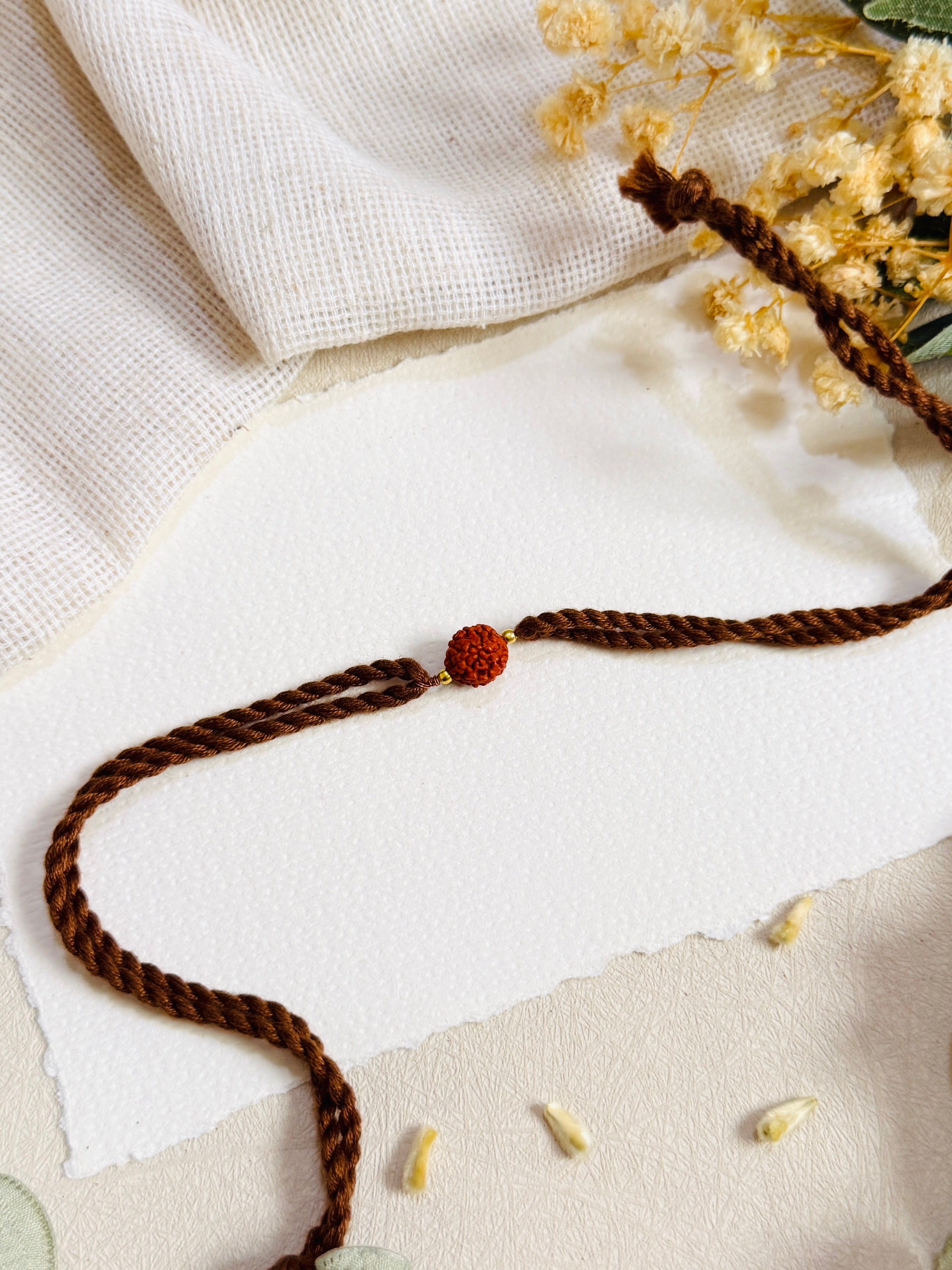 Big Rudraksha handmade bhai rakhi
