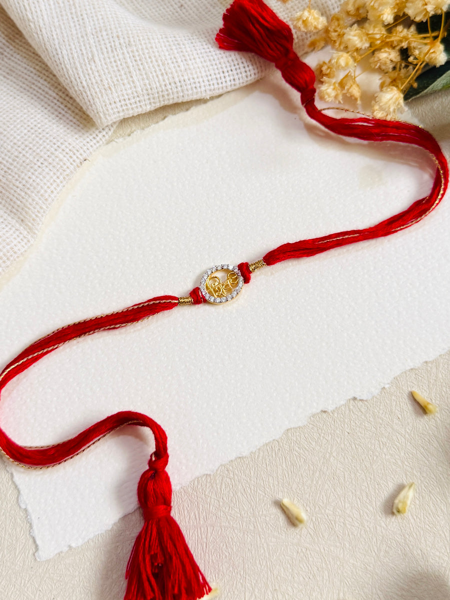 Shiv with Diamond Silver Rakhi