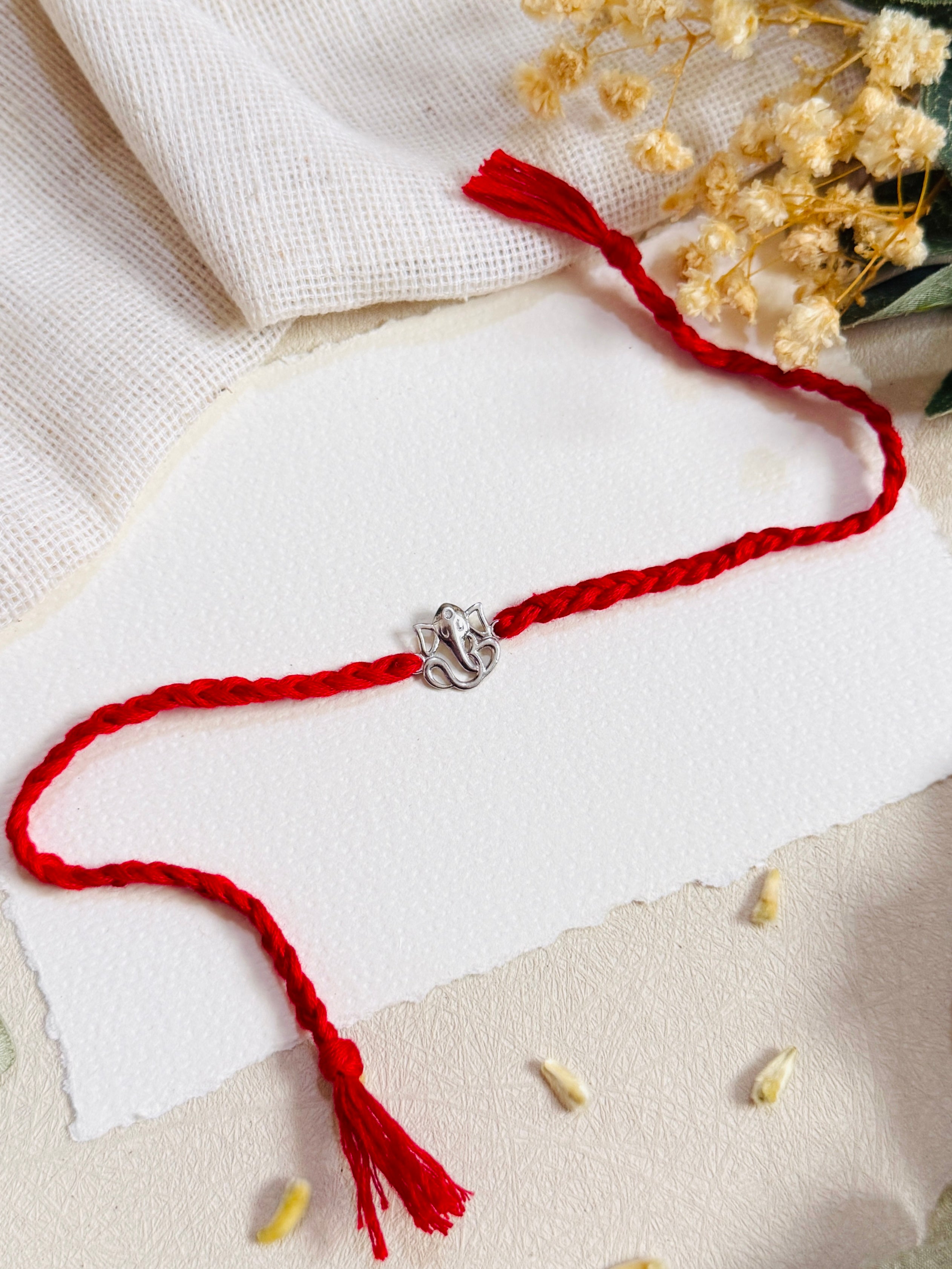 Ganapati Silver Rakhi