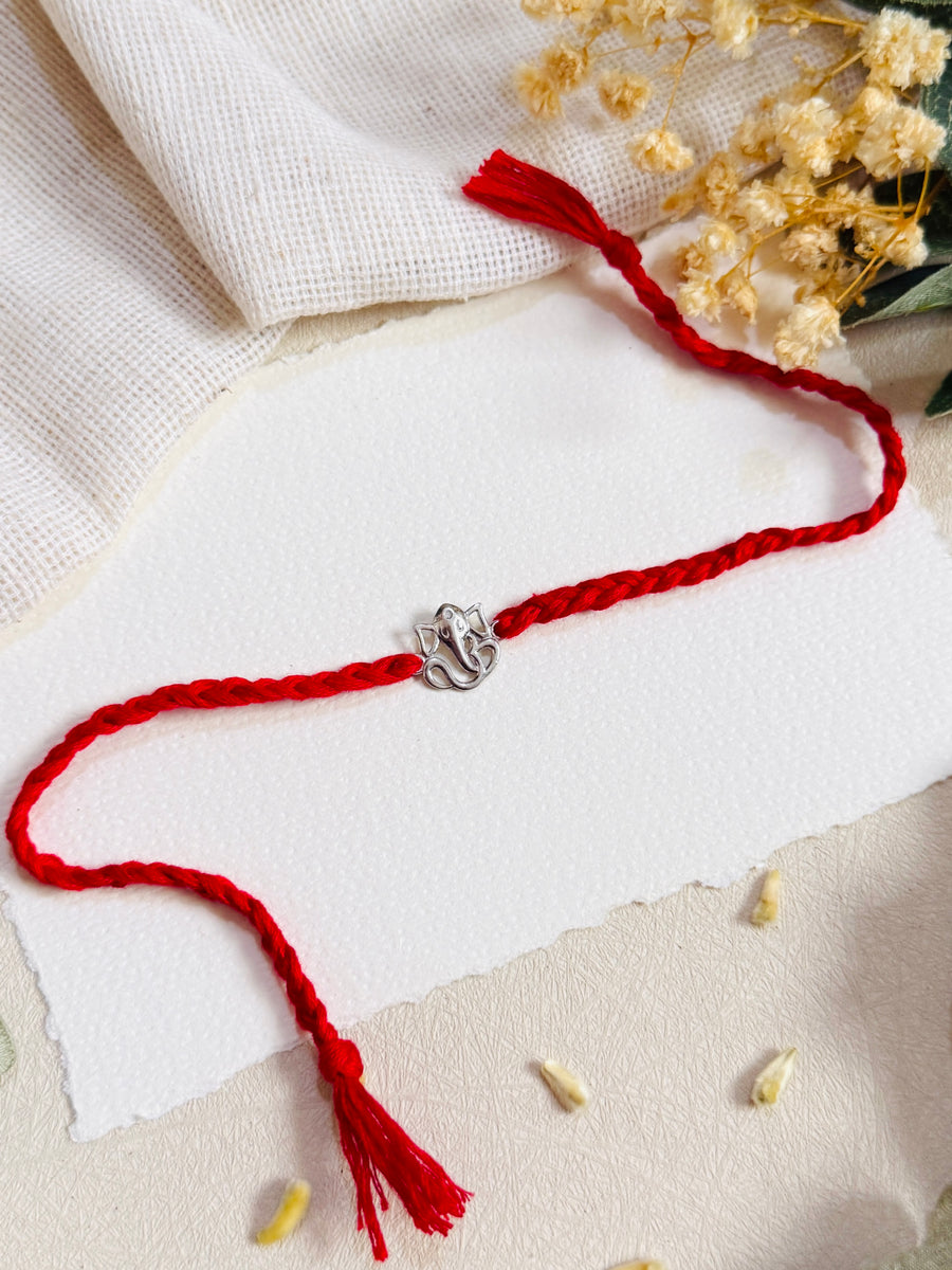 Ganapati Silver Rakhi