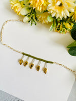 Dangling Golden Beads Bhabhi Rakhi