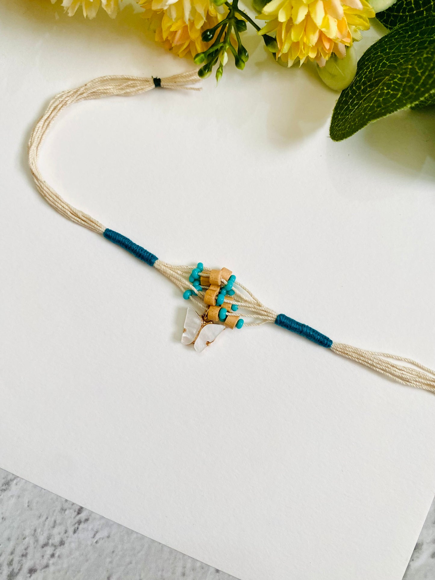 Butterfly Charm And Wooden Beads  Bhabhi Rakhi