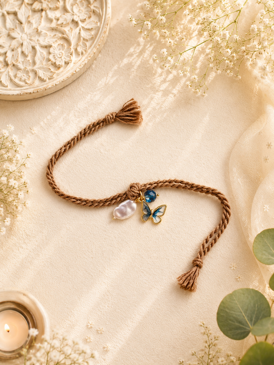 Mystic Butterfly Charm Bhabhi Rakhi