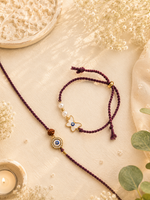 Mystic Evil Eye  And Butterfly Bhai Bhabhi Rakhi Set