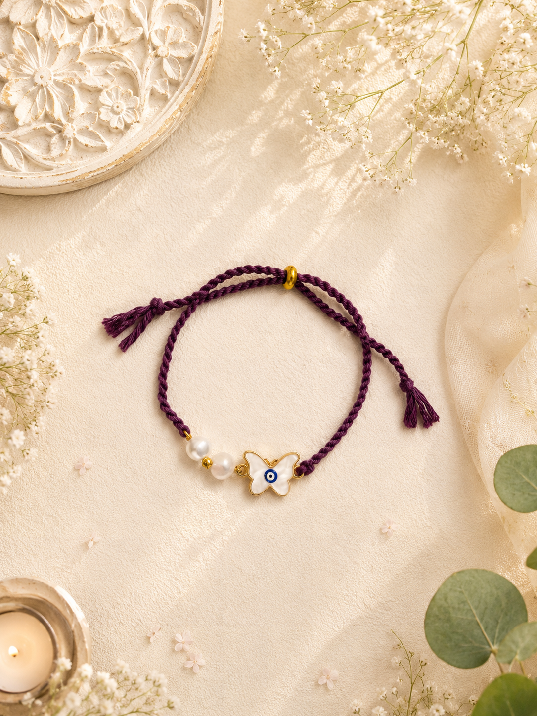 Mystic Butterfly Evil Eye Bracelet Bhabhi Rakhi