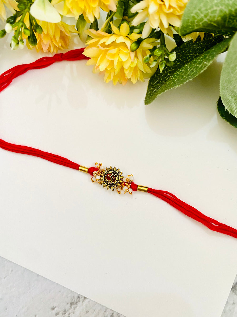 Om Sun pipe bead bhabhi rakhi