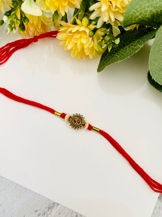 Om Sun pipe bead bhai rakhi