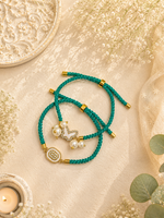 Royal Diamond Charm Bracelet Bhai Bhabhi Rakhi Set