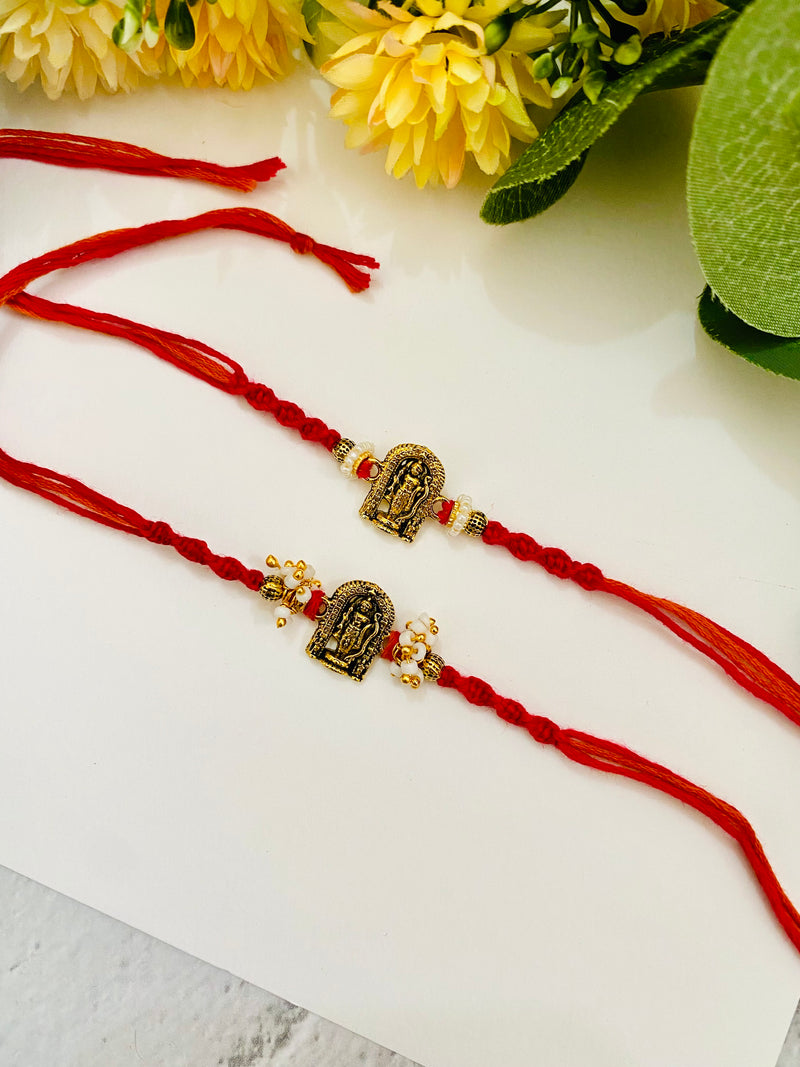 Ram knotting bead Bhai  Bhabhi Rakhi set