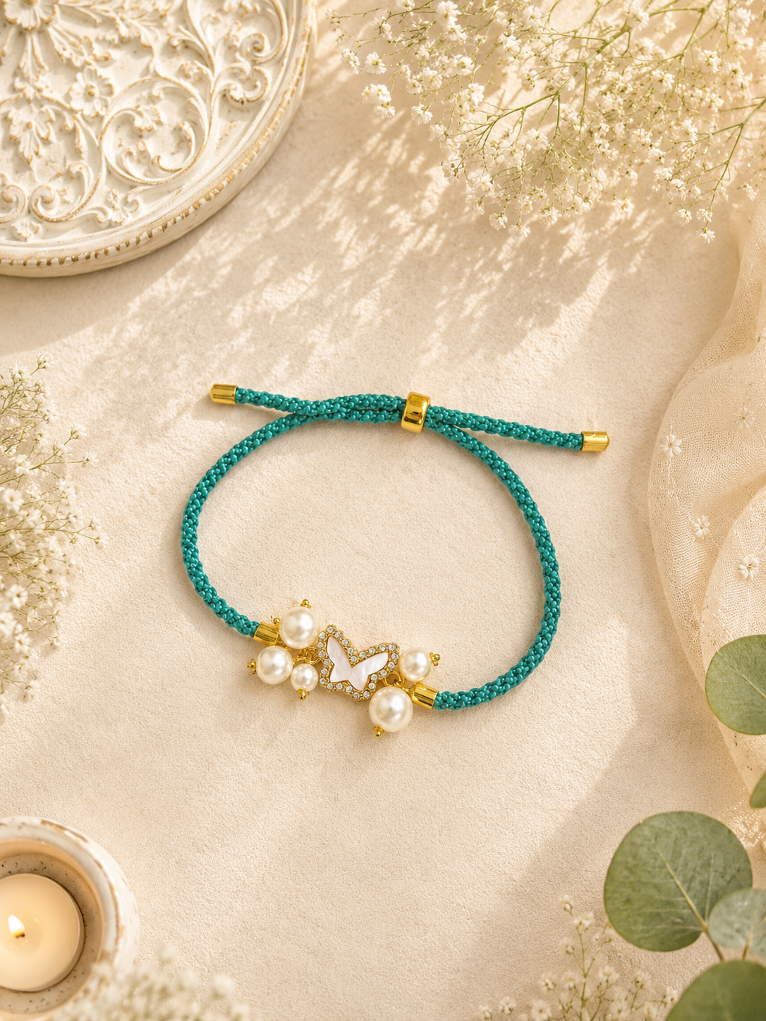 Royal Diamond Butterfly Bracelet Bhabhi Rakhi