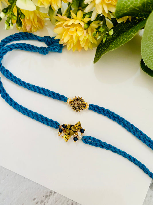 Sun om hand made bhai bhabhi rakhi set