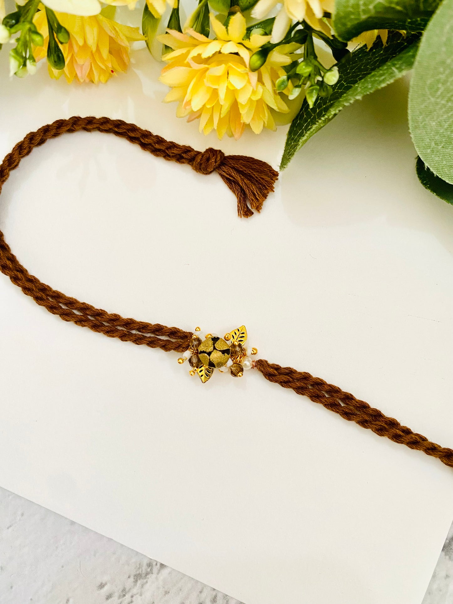 Sun om hand made bhabhi rakhi