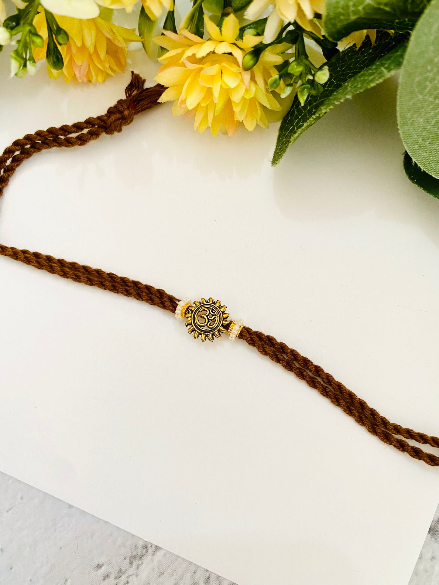 Sun om hand made bhai rakhi