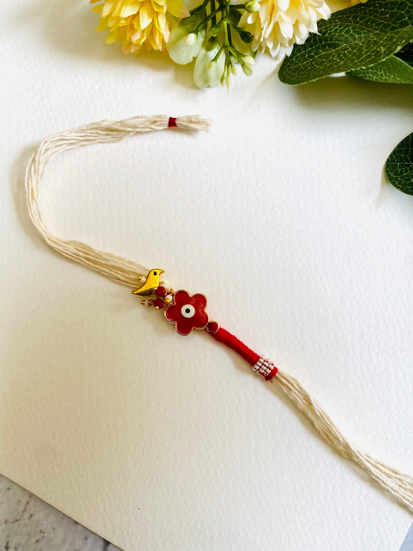 Flower Evil Eye Charma  Bhabhi Rakhi
