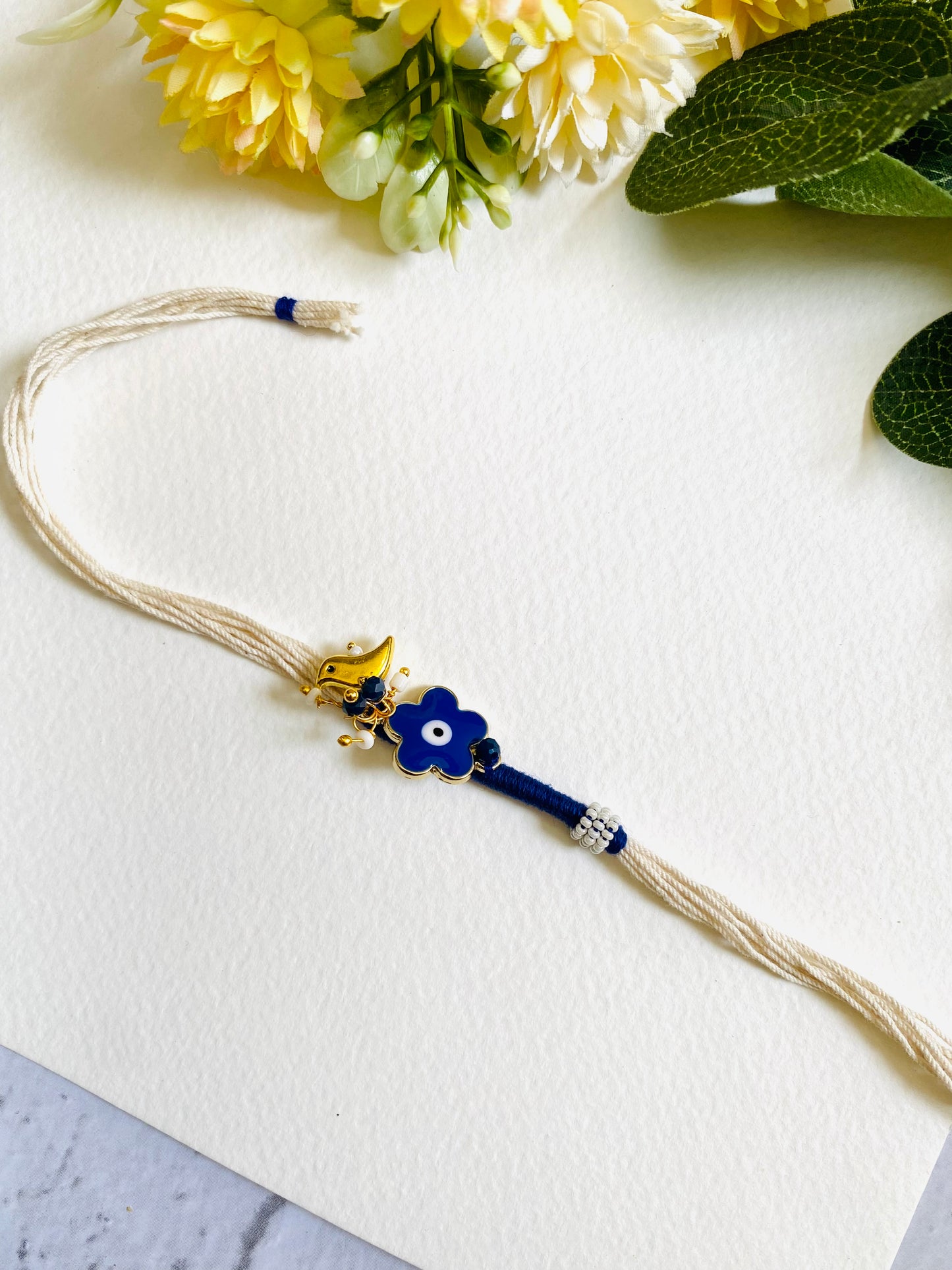 Flower Evil Eye Charma  Bhabhi Rakhi