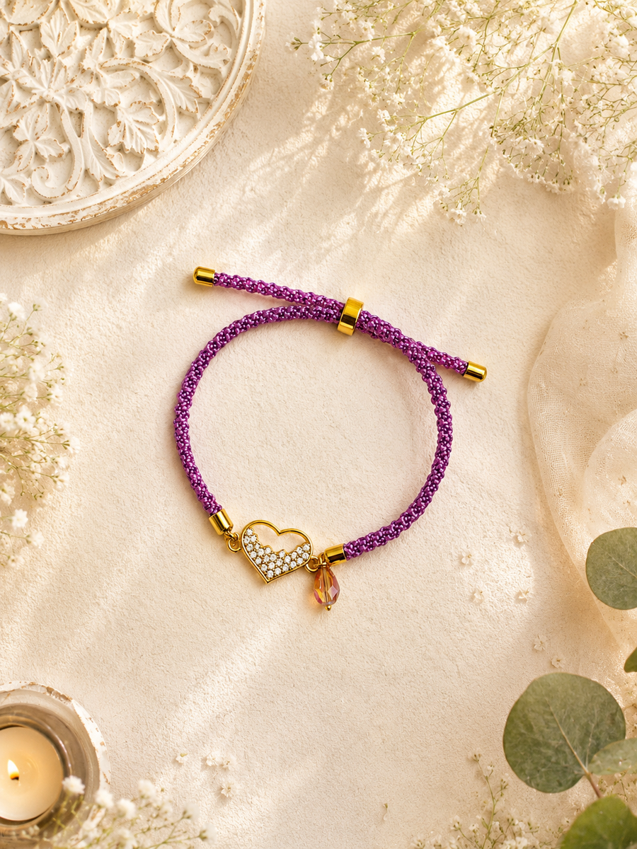 Heart And Diamonds Bracelet Bhabhi Rakhi