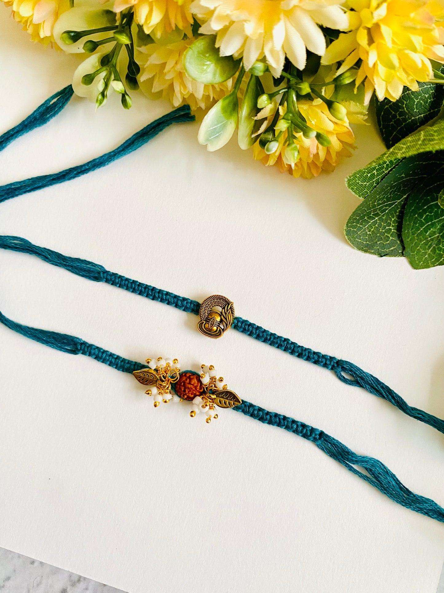 Shivling knotting belt bhai bhabhi rakhi set