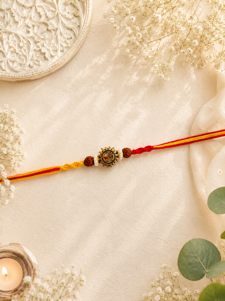 Sun Om Rudraksha Bhai Rakhi