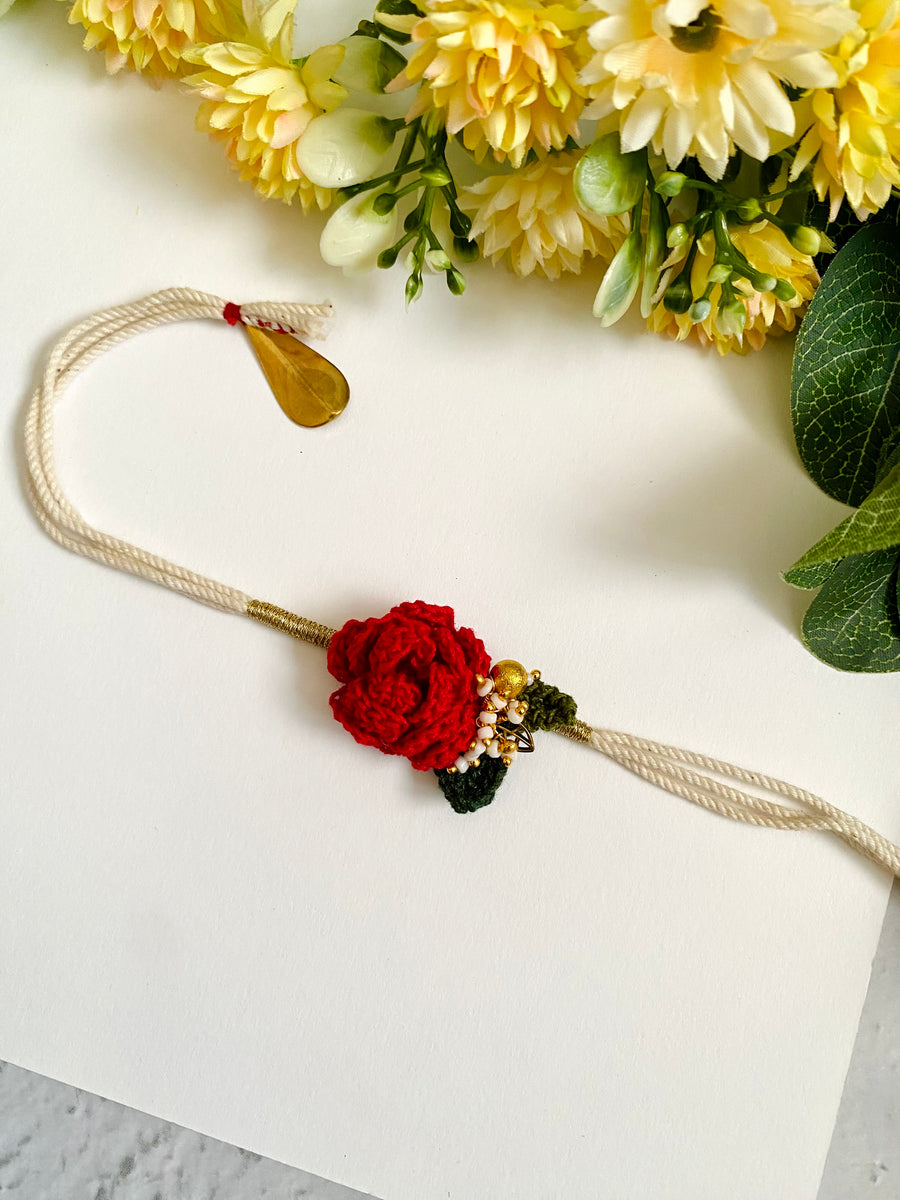 Floral Crochet Elegance Bhabhi Rakhi