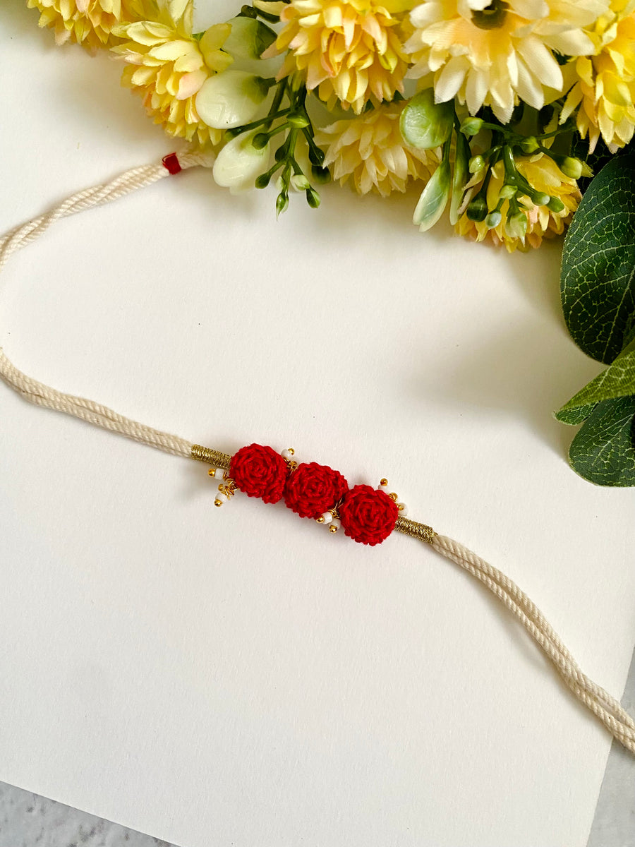 Floral Crochet Elegance Bhai Rakhi