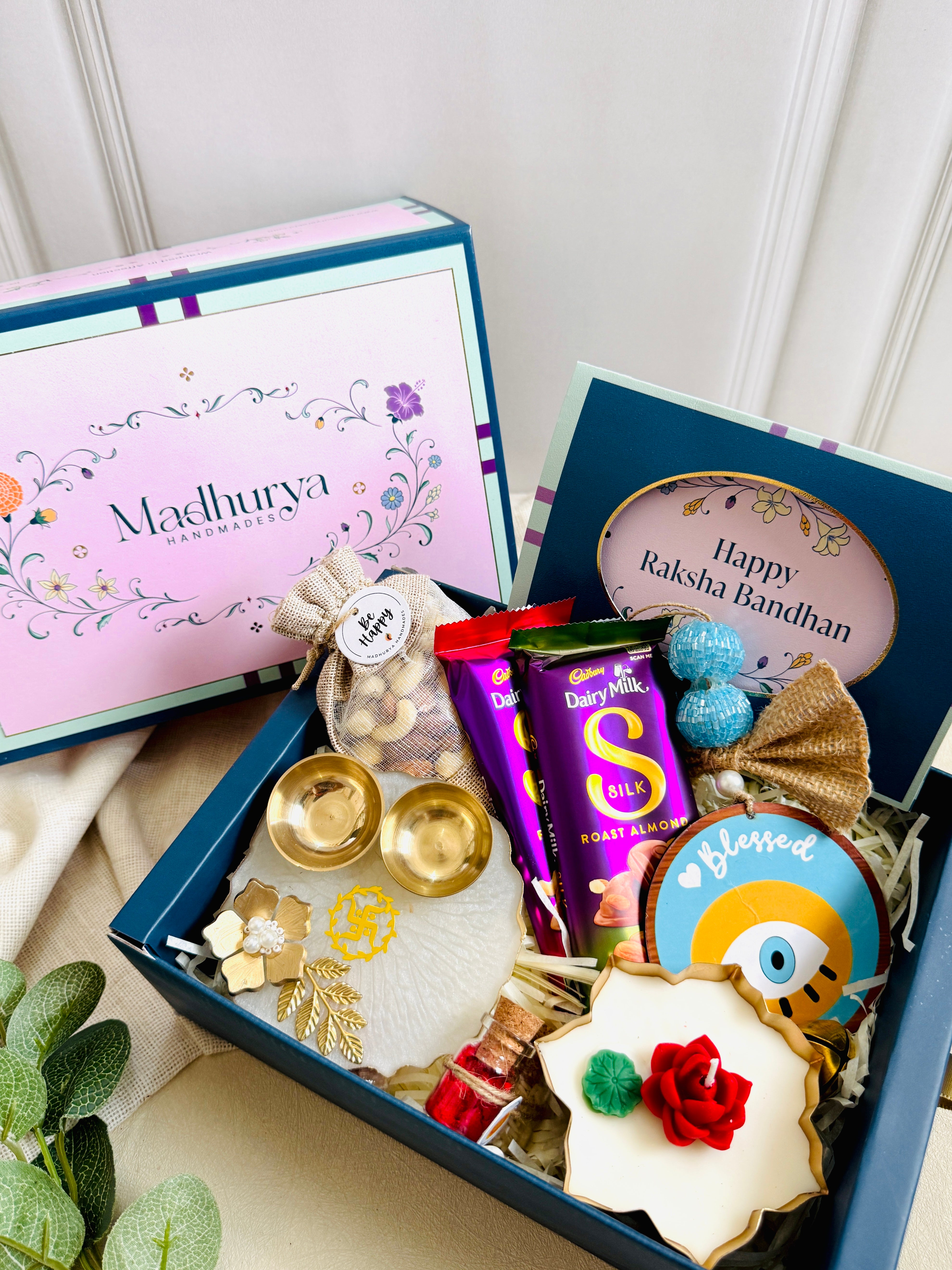 Blessed Bond Luxury Rakhi Hamper Chocloates & Dry Fruits | Raksha Bandhan Gift