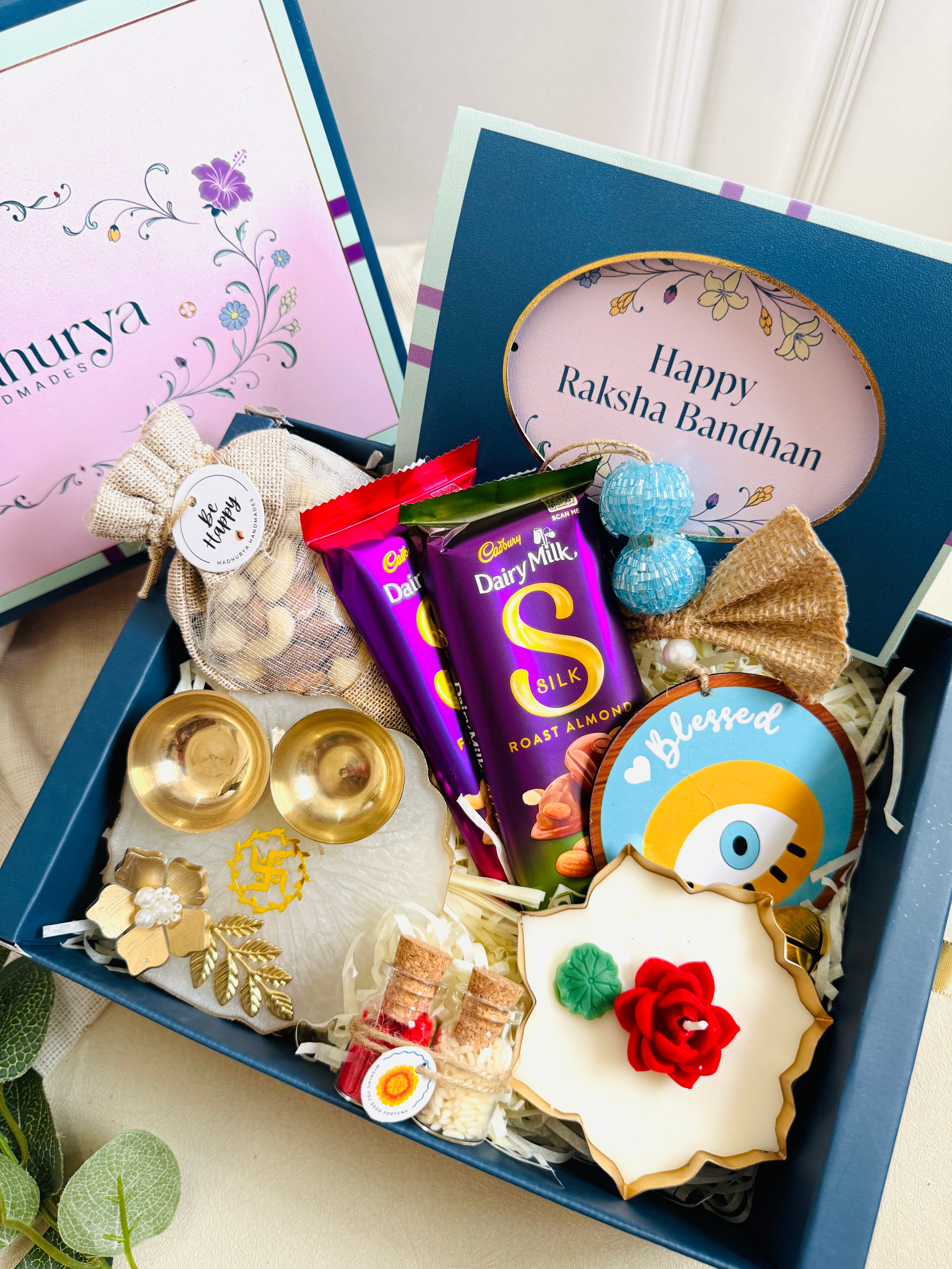 Blessed Bond Luxury Rakhi Hamper Chocloates & Dry Fruits | Raksha Bandhan Gift
