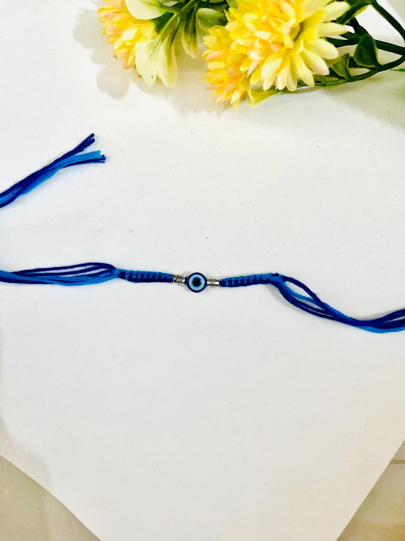 Blue evil eye knotted (Non tarnish) Rakhi