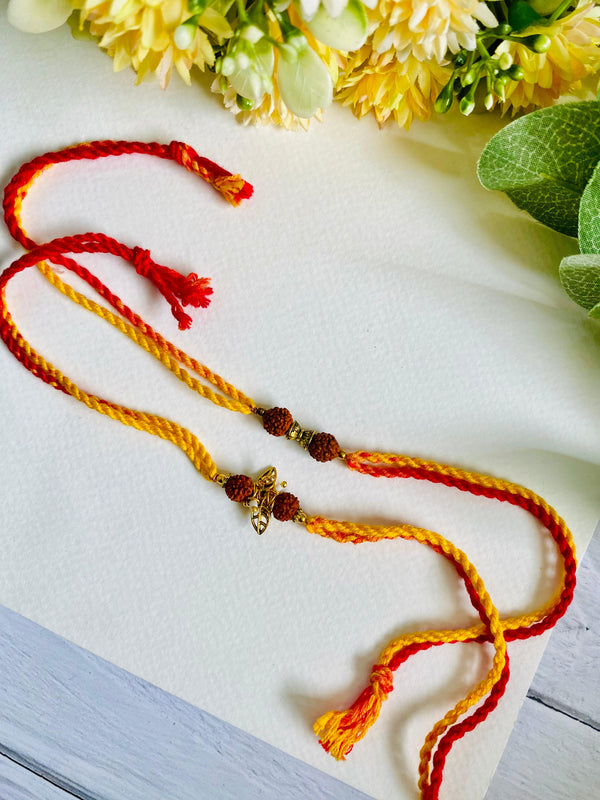 Two Rudaksha Damaru  Rakhi Set